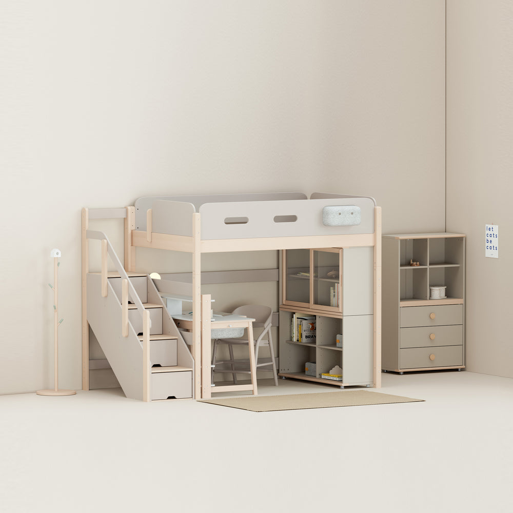 穩穩床系列 兒童梯櫃高架床
